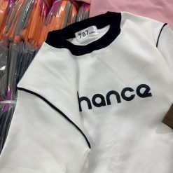 Áo thun nữ Baby Tee ôm body từ 35kg - 55kg in chữ CHANCE - AG1345