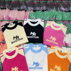 Áo thun nữ Baby Tee ôm body từ 35kg - 55kg in chữ MAKEITRAIN - AG1347