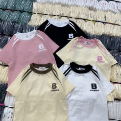 Áo thun nữ Baby Tee ôm body từ 35kg - 55kg in chữ B bên trái - AG1351