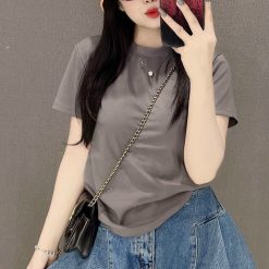 Áo thun nữ Baby Tee ôm body tay ngắn Trơn từ 35kg - 55kg - AG1354