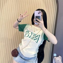 Áo thun nữ Baby Tee ôm body tay áo màu Raglan từ 35kg - 55kg - AG1355