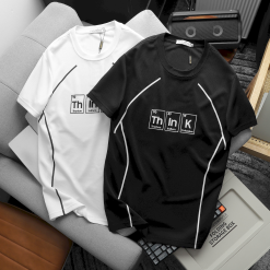 Áo Thun Nam Cổ Tròn Pack Horse In Chữ Think Viền Sọc - AB511