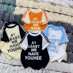Áo thun nữ Baby Tee ôm body từ 35kg - 55kg In chữ AT LEAST - AG1358