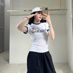 Áo thun nữ Baby Tee ôm body từ 35kg - 55kg In chữ ENGLAND - AG1359