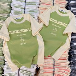 Áo thun nữ Baby Tee ôm body từ 35kg - 55kg In chữ và Số 8 - AG1360