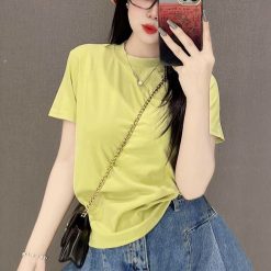 Áo thun nữ màu trơn tay ngắn Baby Tee ôm body từ 35kg - 55kg - AG1361