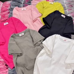 Áo thun nữ màu trơn tay ngắn Baby Tee ôm body từ 35kg - 55kg - AG1361