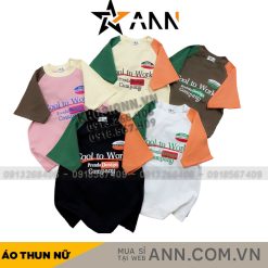 Áo thun nữ Baby Tee ôm body từ 35kg - 55kg In Chữ Cool To Work - AG1366
