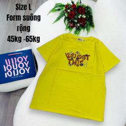 Áo Thun Nữ Cổ Tròn In chữ you got this form ôm suông rộng size L(45-65kg) - AG1368