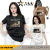 Áo Thun Nữ Cổ Tròn In chữ BEST REVIEW form ôm suông rộng size L(45-65kg) - AG1369