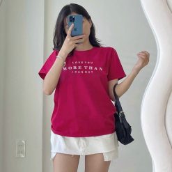 Áo Thun Nữ Cổ Tròn In chữ MORE THAN form ôm suông rộng size L(45-65kg) - AG1370