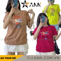 Áo Thun Nữ Cổ Tròn In chữ TRUE form ôm suông rộng size L(45-65kg) - AG1372
