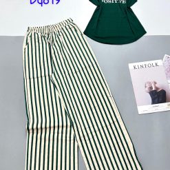 Đồ bộ quần dài sọc áo tay sát nách in chữ - DBO4407