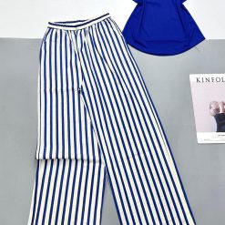 Đồ bộ quần dài sọc áo tay sát nách in chữ - DBO4407