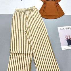 Đồ bộ quần dài sọc áo tay sát nách in chữ - DBO4407