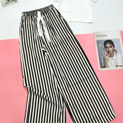 Đồ bộ mặc nhà quần dài sọc áo tay ngắn màu trơn - DBO4408