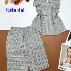 Đồ bộ vải kate form đại quần lửng áo sát nách bèo - DBO4409