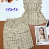 Đồ bộ vải kate form đại quần lửng áo sát nách bèo - DBO4409