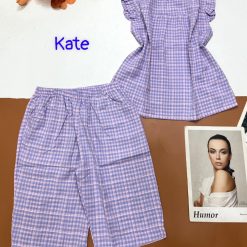 Đồ bộ vải kate quần lửng áo sát nách bèo - DBO4410