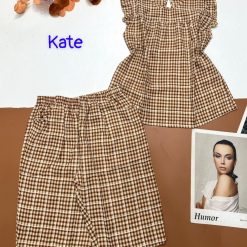 Đồ bộ vải kate quần lửng áo sát nách bèo - DBO4410