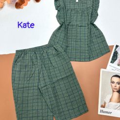 Đồ bộ vải kate quần lửng áo sát nách bèo - DBO4410