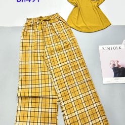 Đồ bộ quần dài sọc áo tay sát nách in chữ G - DBO4415