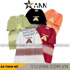 Áo thun nữ Baby Tee ôm body từ 35kg - 55kg In chữ A - AG1373
