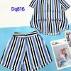 Đồ bộ sọc dài quần đùi áo sơ mi tay ngắn cổ bẻ - DBO4424