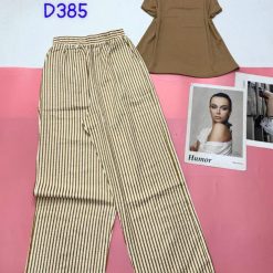 Đồ bộ mặc nhà quần dài sọc nhỏ áo sát nách trơn - DBO4426