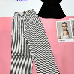 Đồ bộ mặc nhà quần dài sọc nhỏ áo sát nách trơn - DBO4426