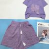 Đồ bộ quần đùi caro áo tay ngắn thuê chữ caro - DBO4429