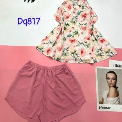 Đồ bộ mango siêu mát quần đùi áo yếm in hoạ tiết - DBO4434