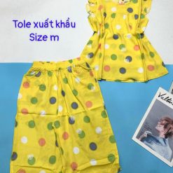 Đồ bộ vải tonl xuất khẩu quần lững áo sát nách bèo in hoạ tiết - DBO4436