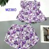 Đồ bộ mango mặc nhà quần đùi áo hai dây siêu mát in bông - DBO4439