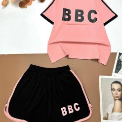 Đồ bộ thun cotton quần đùi áo tay ngắn in chữ BBC - DBO4440