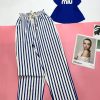 Đồ bộ quần dài sọc áo yếm in chữ - DBO4449