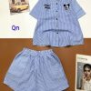 Đồ bộ quần đùi áo sơ mi tay ngắn cổ bẻ in hình mickey - DBO4453