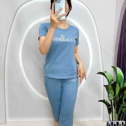 Đồ bộ thun cotton quần lửng áo tay ngắn in chữ GENERALS - DBO4459