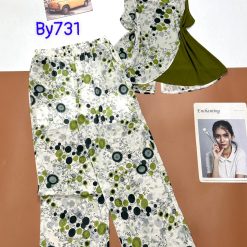 Đồ bộ mango mặc nhà quần dài áo xẻ in bông - DBO4461