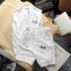 Set Bộ Nam Áo Ba Lỗ Phối Quần Short Thun In Logo Chữ Chicago - SBN105