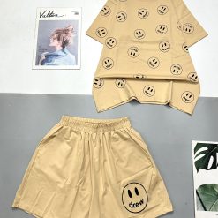 Đồ bộ quần đùi áo tay ngắn in nhiều hình mặt cười - DBO4473
