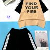 Đồ bộ quần đùi áo tay ngắn in chữ find your fire - DBO4476
