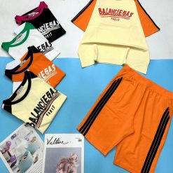 Đồ bộ thun cotton quần lửng áo tay ngắn in chữ paris - DBO4477