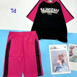 Đồ bộ thun cotton quần lửng áo tay ngắn in chữ paris - DBO4477