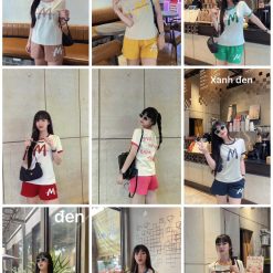 Đồ bộ quần đùi áo tay ngắn in chữ M - DBO4479