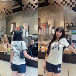 Đồ bộ quần đùi áo tay ngắn in chữ M - DBO4479