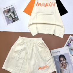 Đồ bộ quần đùi áo tay ngắn in chữ MARIN - DBO4480