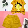 Đồ bộ quần đùi áo tay ngắn in hình cô bé chữ cute - DBO4486