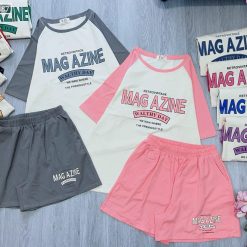 Đồ bộ quần đùi áo tay ngắn in MAG AZINE - DBO4487