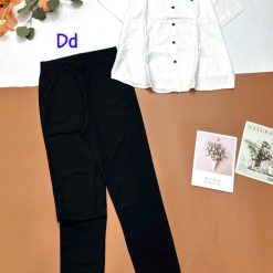 đồ bộ nữ quần dài áo sơ mi in chữ PADAN - DBO4490